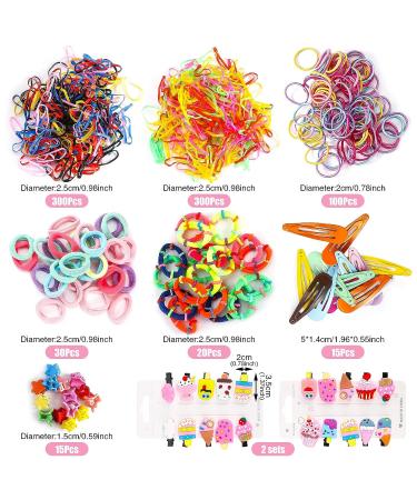 800 Pcs Girls Hair Accessories Set | Hair Ties, Clips, Elastic Bands for Kids, Teens, Toddlers | With Storage Box | Various Styles - Buy Online on GoSupps.com
