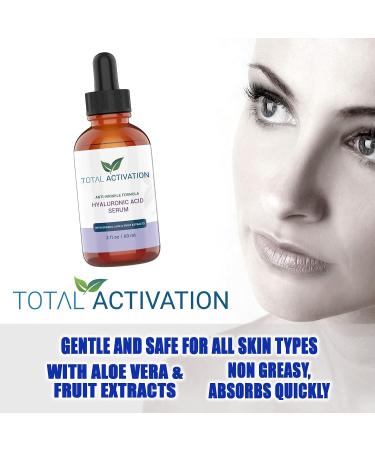 Organic Hyaluronic Acid Serum with Aloe & Chamomile - Anti-Aging Facial Moisturizer for All Skin Types (2 oz) - Buy Online on GoSupps.com