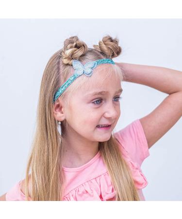 FROG SAC Set of 4 Butterfly Headbands for Girls - Non-Slip Glitter Headband Pack - Adjustable Thin Fashion Hairbands in Pink Gold Blue Purple - Cute Hair Accessories for Kids - Buy Online on GoSupps.com