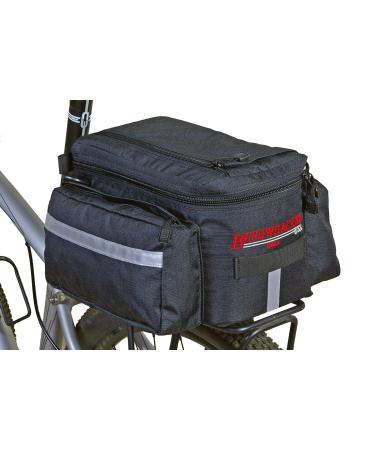 Bushwhacker Mesa Trunk Bag Black - w/ Rear Light Clip Attachment & Reflective Trim - Bicycle Trunk Bag Cycling Rack Pack Bike Rear Bag Frame Accessories Behind Seat Pannier Grocery