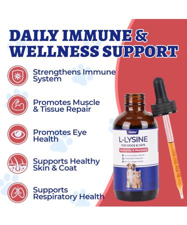 4oz Larger Volume Liquid L-Lysine Drops for Cats&Dogs with Cat & Dog Taurine - Immune Support&Respiratory Support - Sneezing Runny Nose Eye Care Allergy Relief - Chicken Flavor - Buy Online on GoSupps.com