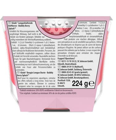 Glade Long-Lasting Scented Candle - Bubbly Berry Splash Pack of 4 (4x224g) | Shop Internationally - Buy Online on GoSupps.com