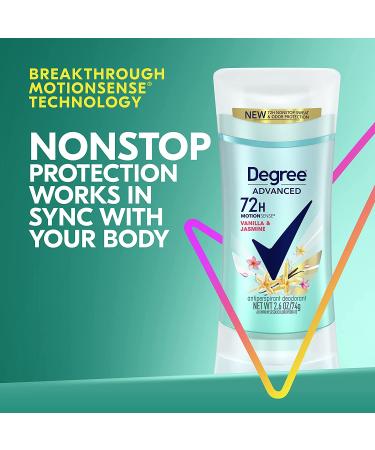 Degree Women's Antiperspirant Deodorant 72-Hour Sweat & Odor Protection, Vanilla & Jasmine, 2.6 oz - 4 Pack - Buy Online on GoSupps.com