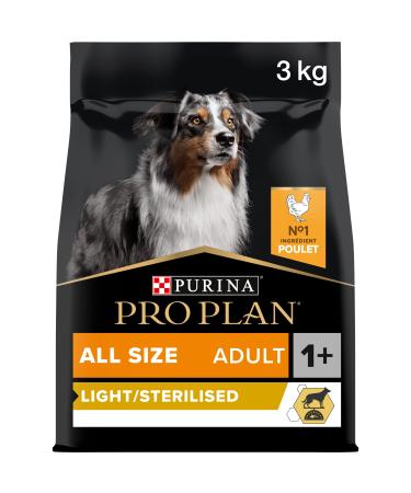 PURINA PRO PLAN | Adult 1+ Light/Sterilised | Rich in Chicken | Dry Food | Dog | 3kg Bag