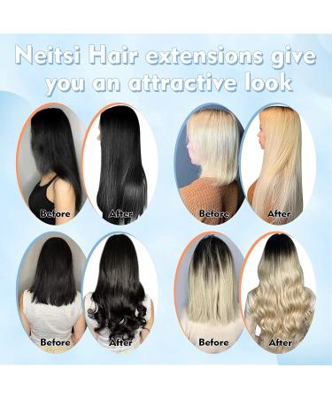 Neitsi U Tip Human Hair Extensions 12 Inch 50 Strands | Pre Bonded Keratin Black Brown Straight Silky | Real Natural Hair Extensions - Buy Online on GoSupps.com