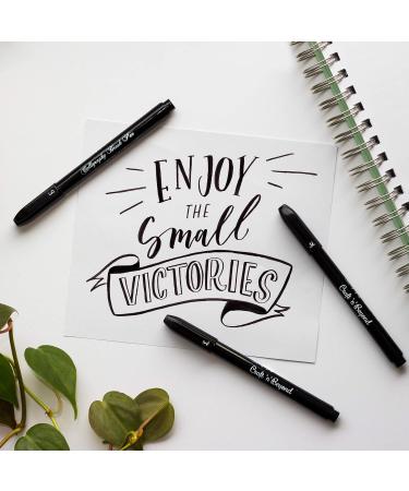 Craft 'n' Beyond Calligraphy Brush Pens Set - Pack of 3 Small, Medium, and Large Markers for Hand Lettering, Art Drawing, Sketching, Scrapbooking, Journaling - Beginner Kit with Fadeproof Black Ink - Buy Online on GoSupps.com