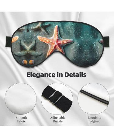 SSIMOO Seashells Sea Star Soft Sleep Eye Mask - Breathable Travel Eye Patch for Women - Perfect for Relaxation & Comfort - Buy Online on GoSupps.com