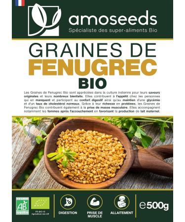 Organic Fenugreek Seeds 500G | Top Quality | Digestion Detox Hormonal Disorders Muscle Gain - Buy Online on GoSupps.com
