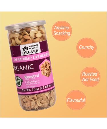 Blessfull Healing Organic Natural Vegan Himalayan Pakistani Salt Roasted Halves/Pieces Cashew Nuts Crunchy Kaju 500 Gram - Buy Online on GoSupps.com
