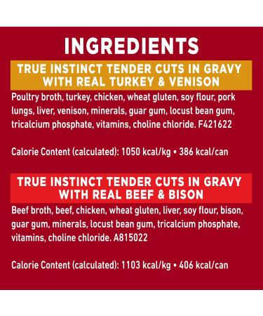 Purina ONE Tender Cuts True Instinct Wet Dog Food in Gravy Variety Pack 2 Flavours - 368 g Can (6 Pack) Pet Food - Buy Online on GoSupps.com