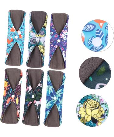 6pcs Reusable Bamboo Charcoal Panty Liners & Menstrual Pads - Washable Maternity Napkins for Girls - Buy Online on GoSupps.com