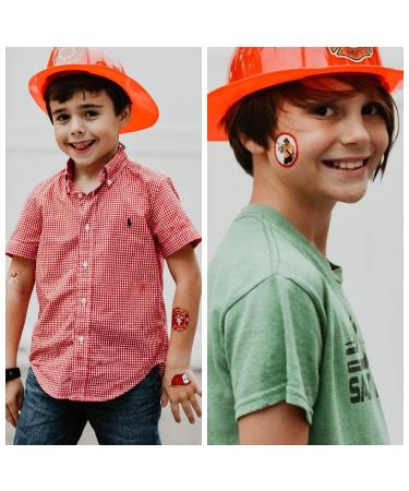 Firefighter Temporary Tattoos 152 Metallic Designs on 8 Sheets for Kids and Adults | Fireman Party Supplies by John & Judy - Buy Online on GoSupps.com
