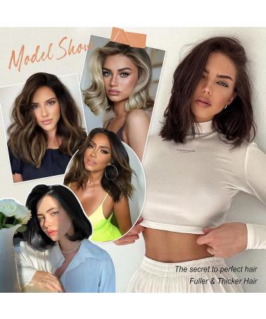 FORCUTEU Short Dark Brown Hair Toppers 4PCS - Clip in Hair Extensions for Extra Volume - Daily Use Hairpieces 4 & 8 Extensions - Buy Online on GoSupps.com