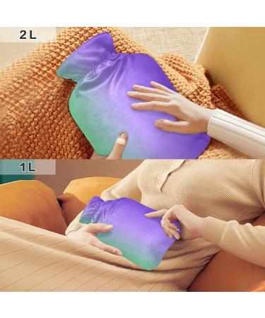 Green Purple Gradient Hot Water Bottle with Cover - 2L Pain Relief & Warmer for Sports Injuries - Buy Online on GoSupps.com