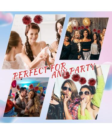 WLLHYF Foil Strips Pom Pom Headband Tinsel Fashion Headband Fluffy Ball Hair Loop Cosplay Hair Accessories for Women Girls Christmas Party Birthday Red - Buy Online on GoSupps.com