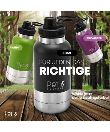 Stainless Steel PET & Partner Drinking Bottle | Includes 2 Portable Dog Bowls for On-the-Go Hydration - Buy Online on GoSupps.com
