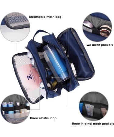WANDF Water-Resistant Nylon Travel Toiletry Bag | Lightweight Dopp Kit for Men and Women | A-Pure Royal Blue - Buy Online on GoSupps.com