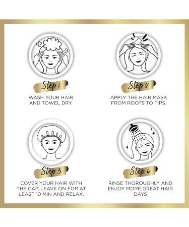 Pantene Gold Series Hair Mask & Reusable Shower Cap - Deep Repair Conditioner for Curly Hair | Perfect Stocking Filler & Gift for Women | 20 ml - Buy Online on GoSupps.com