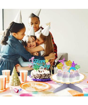 7Pcs Mermaid Happy Birthday Cake Toppers Cupcake Toppers Decorations for Girls Kids Mermaid Party Decorations Mermaid Birthday Cake Decorations for Girls Kids Baby Shower Mermaid Theme Party Supplies - Buy Online on GoSupps.com