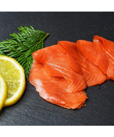 Smoked Salmon Sockeye Lox Cold Smoked Wild Caught Pacific Canadian Fish Sliced Sugar Free 16 oz 1 Pound (Pack of 1)