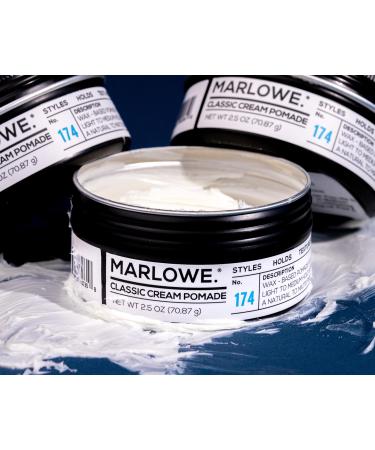 Buy MARLOWE. No. 174 Classic Cream Pomade for Men - Wax-Based Light to Medium Hold Natural Matte Finish Coconut Oil & Shea Butter Pine & Agarwood Scent - 2.5 oz - International Shipping Available - Buy Online on GoSupps.com