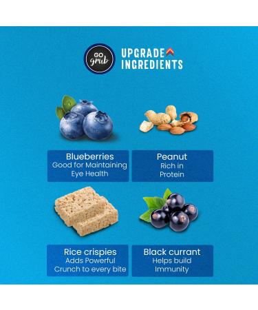 Buy Go Grub Peanut Blueberry Crunchy Protein Bars - Healthy Vegetarian Snack 5g Protein No Preservatives Pack of 10 - Perfect for Breakfast & Midnight Cravings - Buy Online on GoSupps.com
