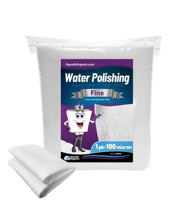 Polishing Filter Pad - Superior Polishing Pad for Aquarium - Cut to Fit 24" by 36" Media for Fresh Water & Saltwater Fish Tanks and Terrariums - Made in USA 100 Micron - 1 pack