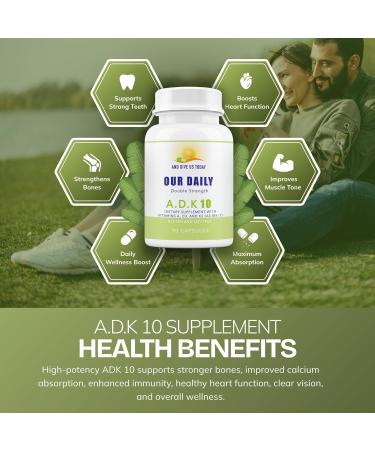 Daily Vites ADK 10 Vitamin Supplement 180 Capsules High Potency Vitamin A D3 10 000 IU & K2-MK7 Physician Formulated for Bone Heart & Immune Support Non-GMO Gluten Free (2 Pack) 90 Count (Pack of 2) - Buy Online on GoSupps.com