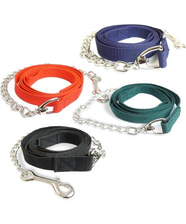 Guide for Horses - Safe Leading with Iron Chain & Nylon Handle | Stallion Pony Dog Donkey | 2.10m Length in Blue Red Green Black - Buy Online on GoSupps.com