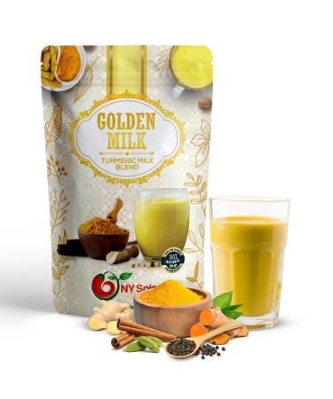 NY SPICE SHOP Golden Milk Superfood Powder 4 Oz (Ounce) Instant Latte Mix Superfood with Turmeric - Superfood Blend of Turmeric Cinnamon Ginger Black Pepper Nutmeg Green Cardamom 4 Ounce (Pack of 1)