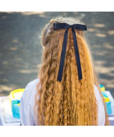 Ambesi Ribbon Hair Bow Hair Clips Black Red Milky White Navy Blue Hair Clip Tassel Bow for Women Girl Long Tail French Bow Hair Barrette Accessories Gift for Birthday/Party/Show/Christmas black+red+milky white+navy blue - Buy Online on GoSupps.com