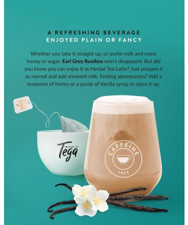 Tega Organic Earl Grey Rooibos Tea | Herbal Tea in Eco-Friendly Tea Bags Fairtrade Carbon Neutral Zero Sugar Caffeine Free 20 Individually Wrapped Tea Bags (Pack of 3) Earl Grey Rooibos Tea 20 Count (Pack of 3) - Buy Online on GoSupps.com