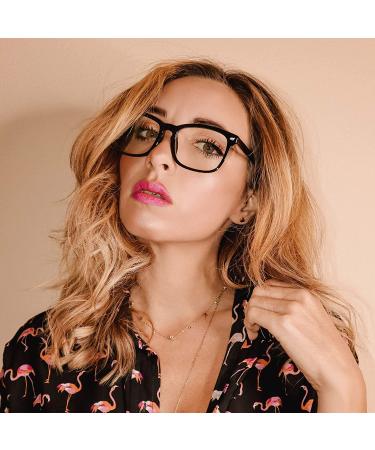 Cyxus Blue Light Blocking Square Glasses with Clear Lens | Black & Transparent Frame - Buy Online on GoSupps.com