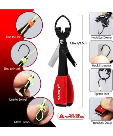 SAMSFX Aluminum Fishing Pliers | Braid Line Cutter & Hook Remover | Fly Fishing Tool - 7'' with Coiled Lanyard | Green & Gray Handle - Buy Online on GoSupps.com