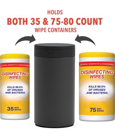 Spectrum Decorative Wet Wipes Dispenser - Stylish Black Holder for Household Cleaning Wipes - Buy Online on GoSupps.com