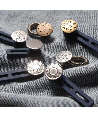 15 PCS Metal Waistband Extender Buttons for Jeans - No-Sew Solution for Men and Women - Bronze, 17mm - Buy Online on GoSupps.com