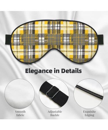 Sleep Mask Eye for Better Sleep | Reusable Soft Blackout Eye Masks for Travel & Camping | Gifts for Him & Her - Yellow Gray Black Plaid - Buy Online on GoSupps.com