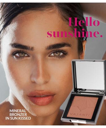 VASANTI Mineral Bronzer - Talc-Free Vegan Paraben-Free Face Makeup for Nourished Sunkissed Complexion - Light Golden Bronze - Buy Online on GoSupps.com