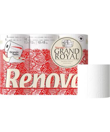 Renova Grand Royal 4-Ply Toilet Paper - 6 Rolls Premium Comfort Soft & Strong - International Shipping Available - Buy Online on GoSupps.com