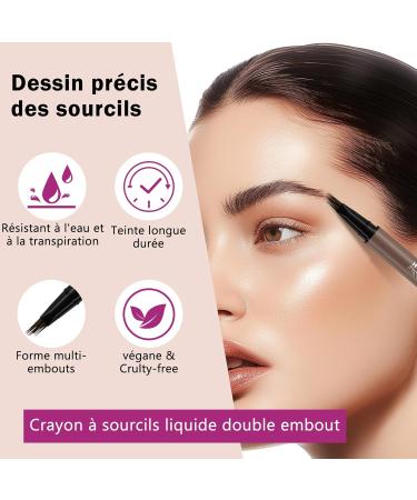 Erinde Crayon Sourcils Microblading 2 en 1 Crayon Sourcils Waterproof Pointe Multi-Ramifications et Pointe Pr cise Maquillage Sourcils Femme Sourcils Naturels et D finis #02 #02 Marron - Buy Online on GoSupps.com