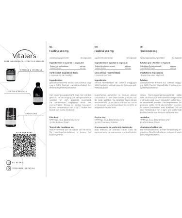 Vitaler's Fis tine 100 mg - 30 Capsules Vegan 1 mois de suppl mentation Sans conservateur Composition pure - Buy Online on GoSupps.com