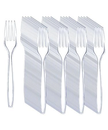 Liacere 360 Pieces Clear Plastic Forks - Heavyweight Disposable Forks - 6.7inch Heavy Duty Clear Cutlery - Plastic Utensils - Perfect for Parties and Restaurants 6.7inch Forks Clear