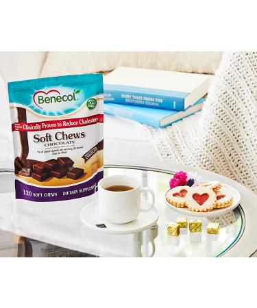 Benecol Soft Chews - Cholesterol-Lowering Plant Stanols - 120 Chocolate Chews - Buy Online on GoSupps.com