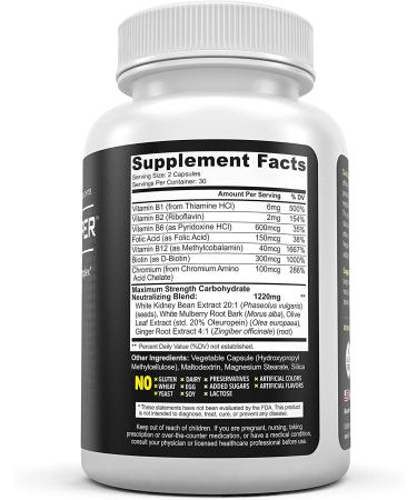 Carb Stopper Extreme - Natural Carbohydrate and Starch Neutralizer with White Kidney Bean Extract | 60 Caps - Keto Diet Cheat Supplement - Buy Online on GoSupps.com