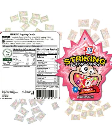 Striking Popping Candy Lychee Flavour 15g (Pack of 2) - Buy Online on GoSupps.com