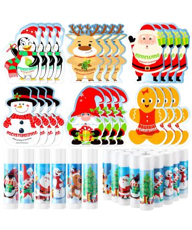 Dansib 48 Pcs Christmas Lip Balm and Facial Masks Gifts Bulk Christmas Stocking Stuffers Lip Balms Favors Skincare Spa Face Sheet Masks Skincare Set Winter Holiday Gifts Supplies for Women Spa Party