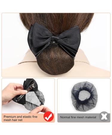 Beaupretty Black Hair Snood Net Barrette Set for Women - 2 Pack Butterfly Bun Bow Clips - Ideal for Dance & Office - Buy Online on GoSupps.com