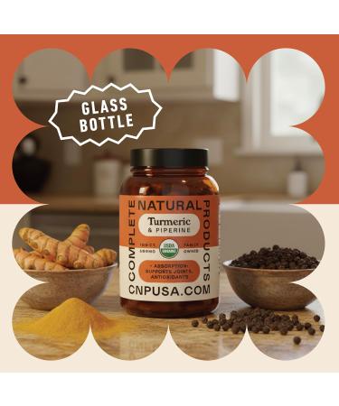 Complete Natural Products Organic Turmeric & Piperine Capsules 600mg 100ct High Absorption Curcumin with Black Pepper Plant-Based & USA Made - Turmeric with Piperine - Buy Online on GoSupps.com