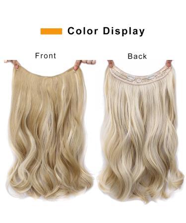 Halo Hair Extensions | Invisible Wire Hair Extension | Adjustable Headwidth | Wavy Curly Long 18 Inches | Heat-resistant Fiber | 2 Pcs Removable Clips - Buy Online on GoSupps.com