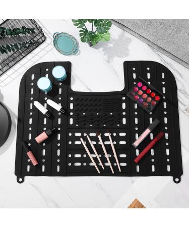 Foldable Sink Cover | Silicone Makeup Brush Cleaning Mat | Compact & Rollable Bathroom Sink Protector - Buy Online on GoSupps.com